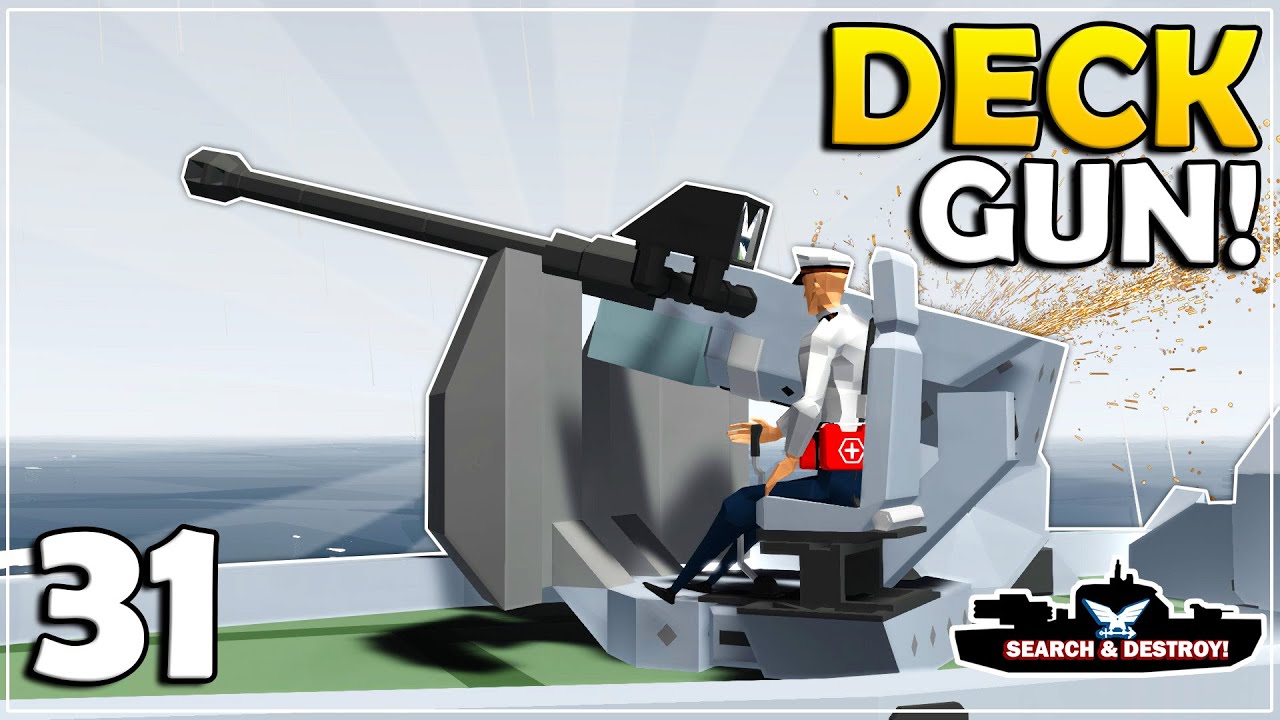 I Built A Powerful Deck Gun For Our Ship! - Stormworks Search And Destroy Mode - Part 31