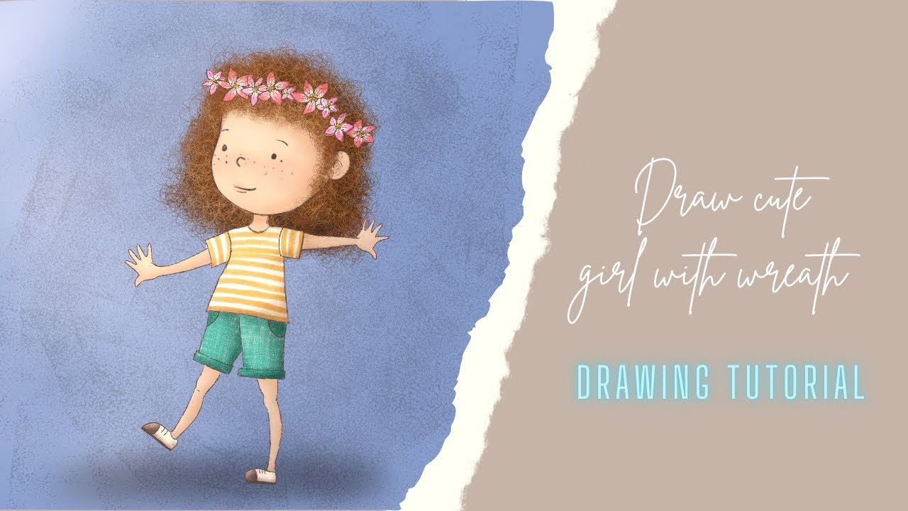 Drawing cute girl in Procreate