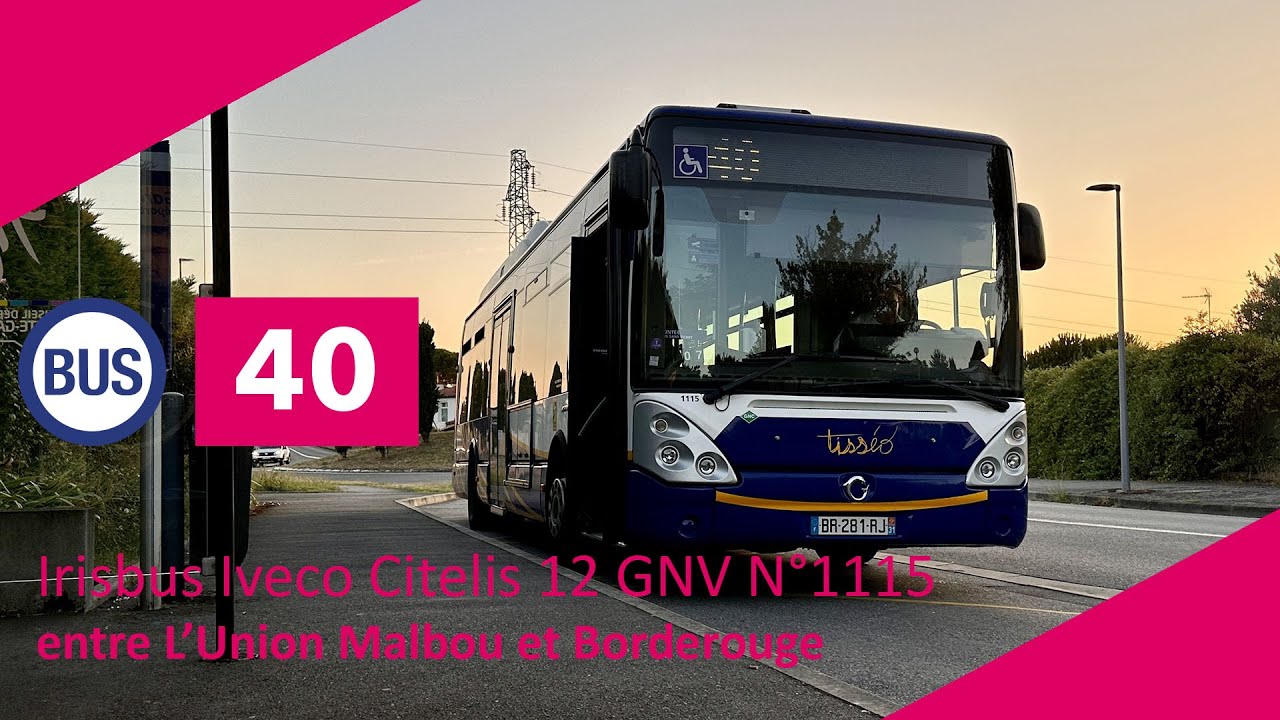Tisséo - Ligne 40 Irisbus Iveco Citelis 12 GNV N°1115 entre L'Union Malbou et Borderouge