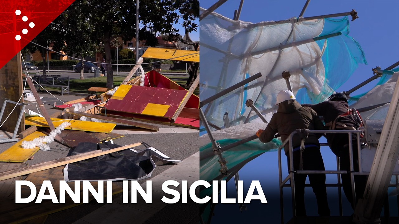 Sicilia, i danni dopo il maltempo: alberi bloccano traffico in A8, strutture divelte nel catanese