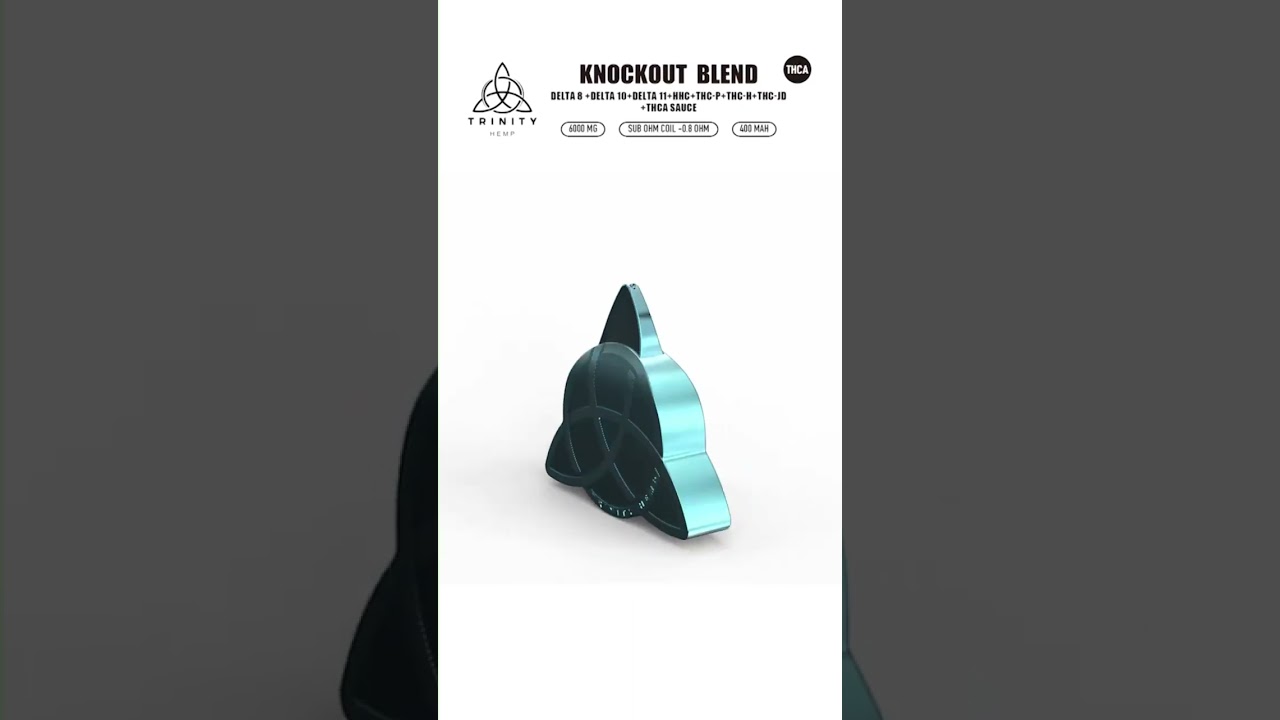 THE BEST DELTA 8 ALL IN ONE DISPOSABLE TRINITY HEMP 6ML LOGO SHAPE  KO BLEND
