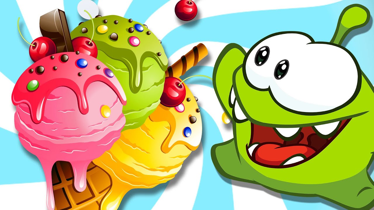 DELICIOSO SORVETE!🍦 Engraçado Om nom vs sorvete grande | Aprenda português com Om Nom