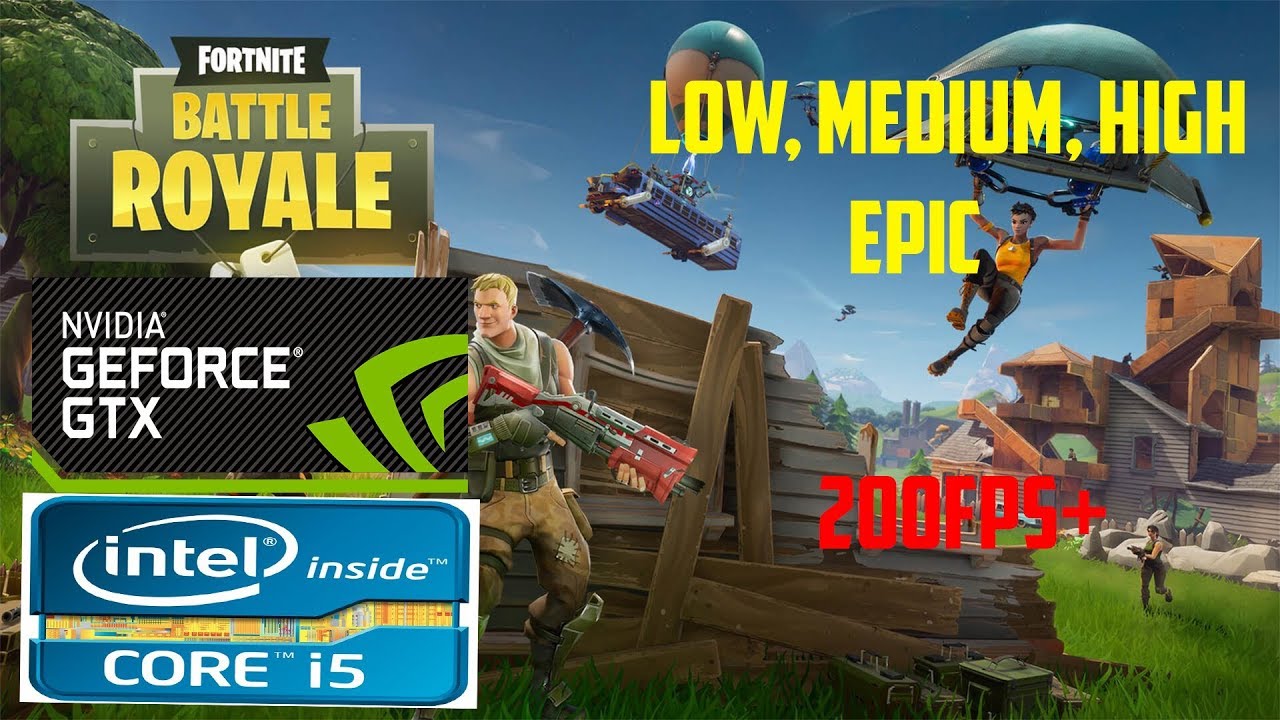 Fortnite BR FPS Benchmark Test i5-3470 GTX 1050 | Epic | High | Medium | Low | Custom