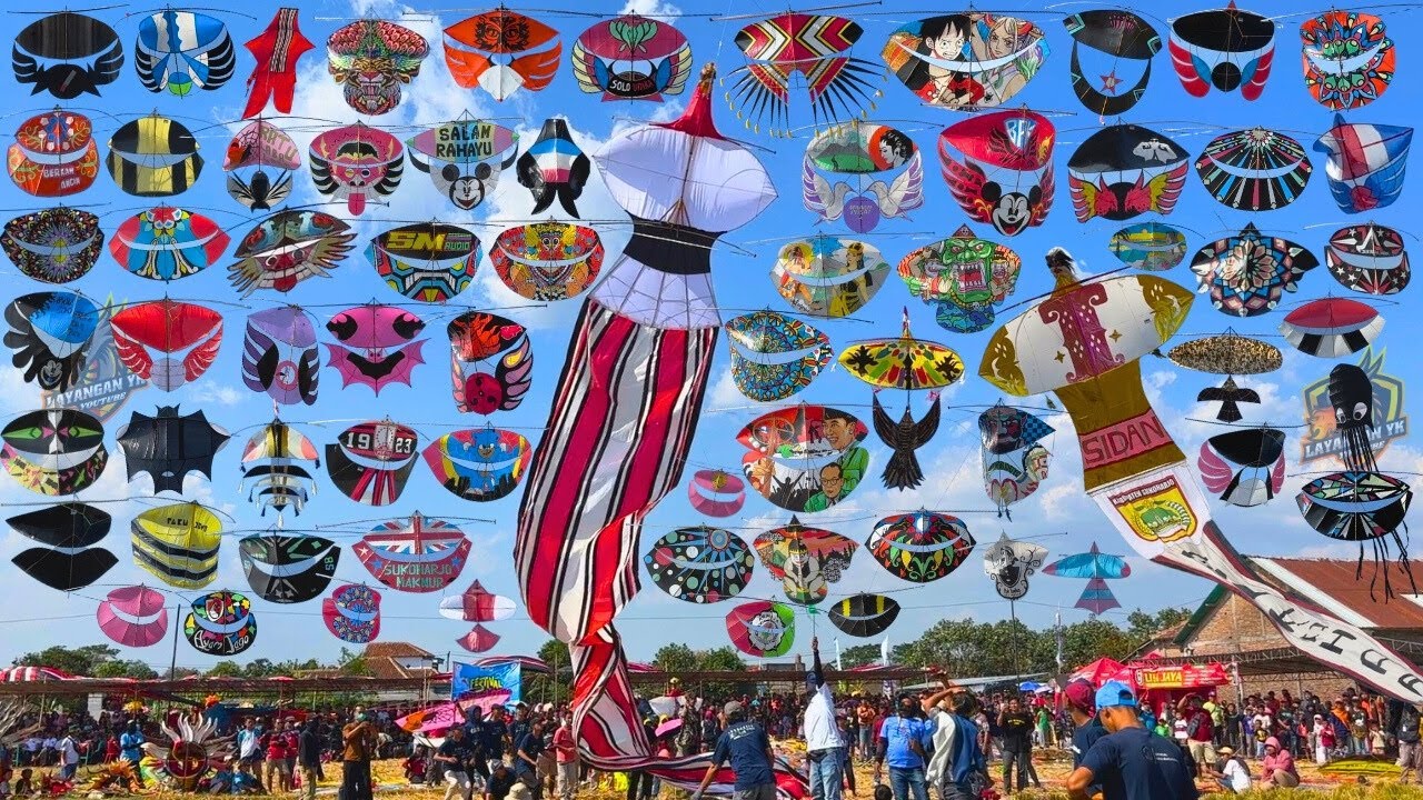 RAMAI SEKALI SAMPAI JURI KEWALAHAN! 150 Layangan Gapangan Tradisional di Festival Layangan Sukoharjo