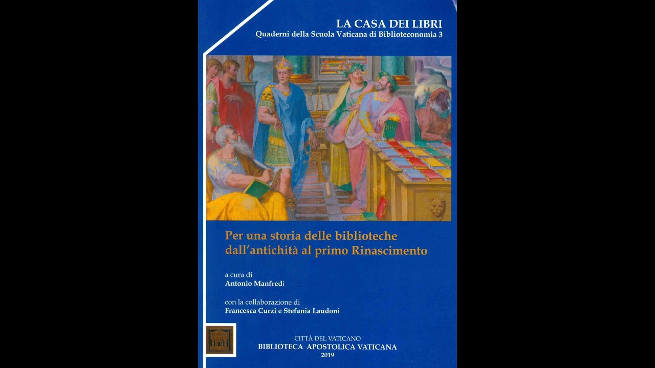 Per una storia delle biblioteche dall'antichit&agrave; al primo Rinascimento. Perugia 13/09/2019