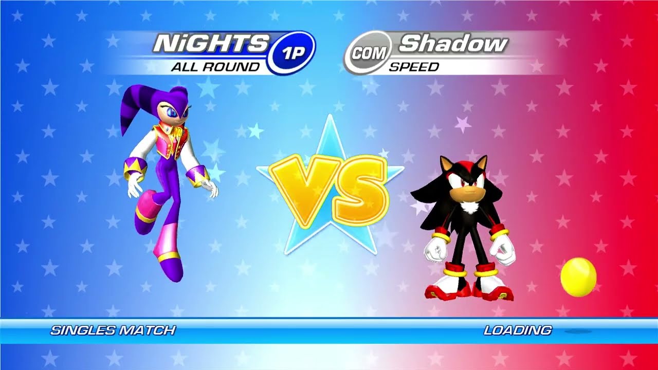 Sega Superstars Tennis NiGHTS против SHADOW