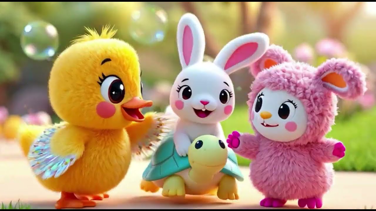Duckling and the Bubble Bridge 🦆✨ | Magical Nursery Rhymes for Kids | Cute Animal Bedtime Song #fun