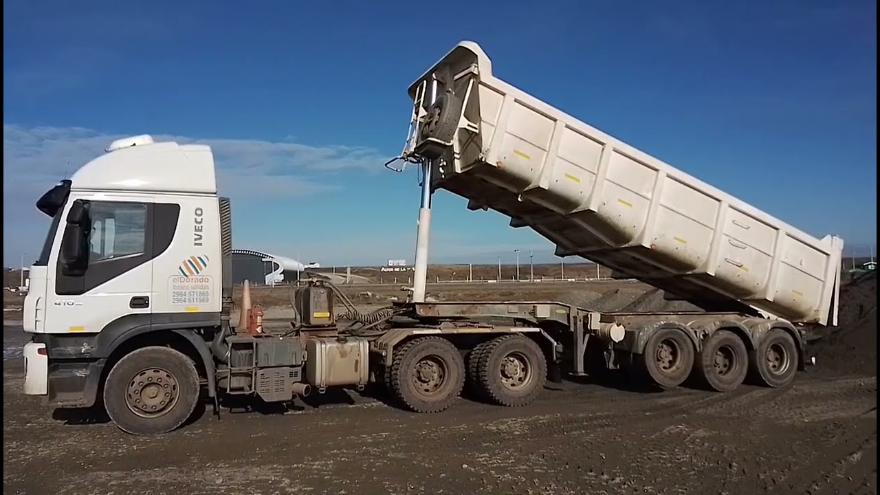 transporte de áridos, carga y descarga de bateas