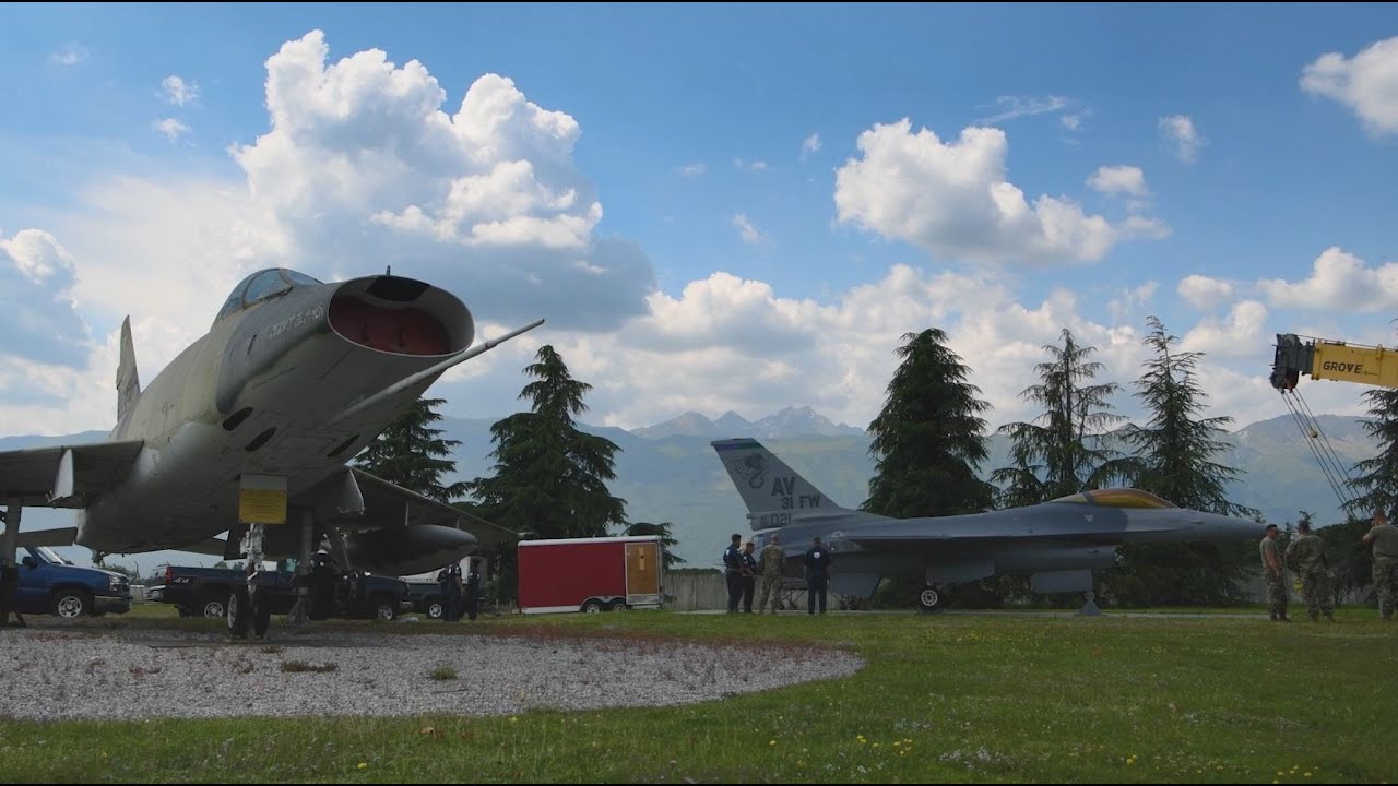 F-16 Static Display at Aviano Air Base is Restored