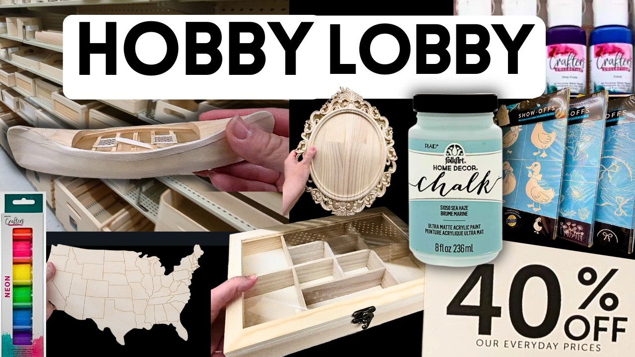 HOBBY LOBBY!! Wood Craft Project Ideas! Paint, Stencil, Fabric Crafts and More!