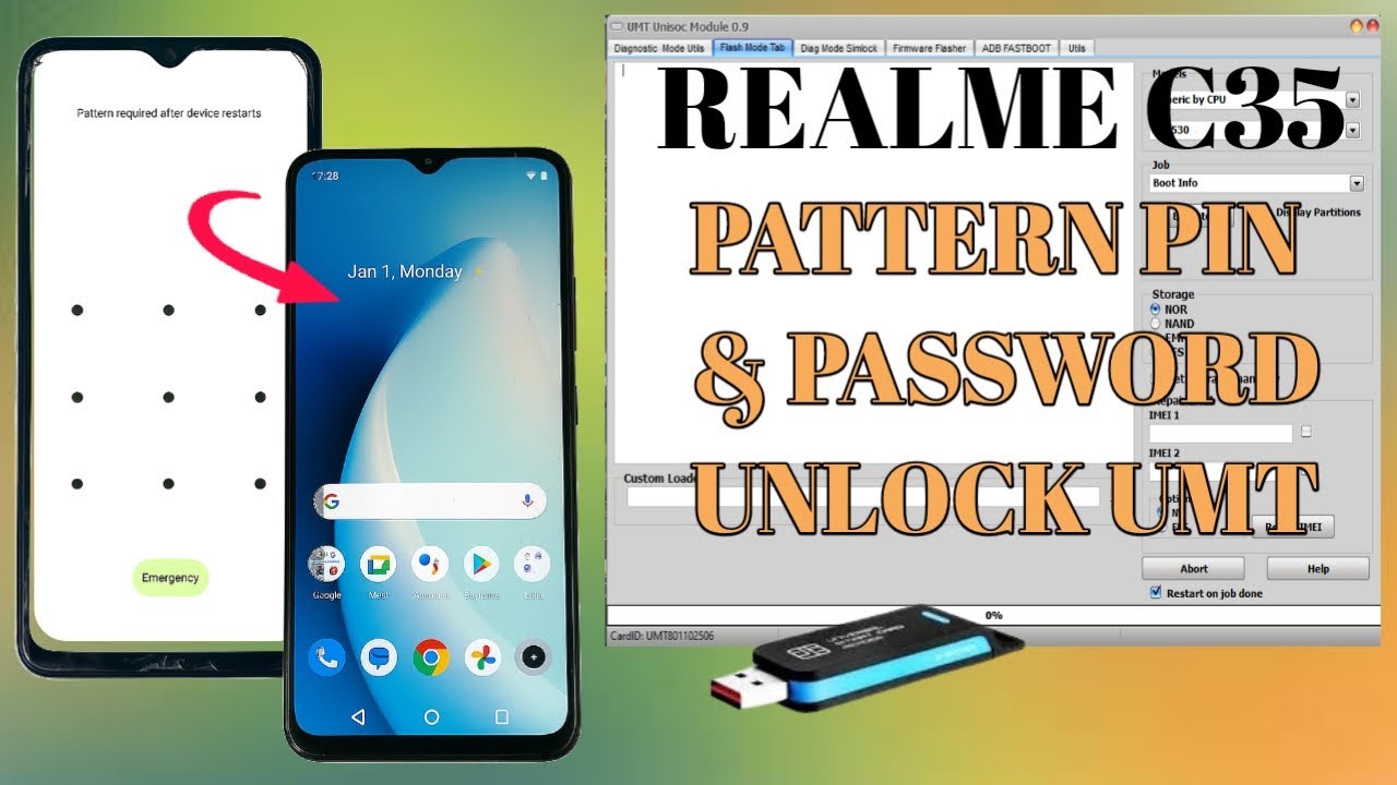 Realme C35 Pattern Pin & Password Frp  Unlock Umt Dongle
