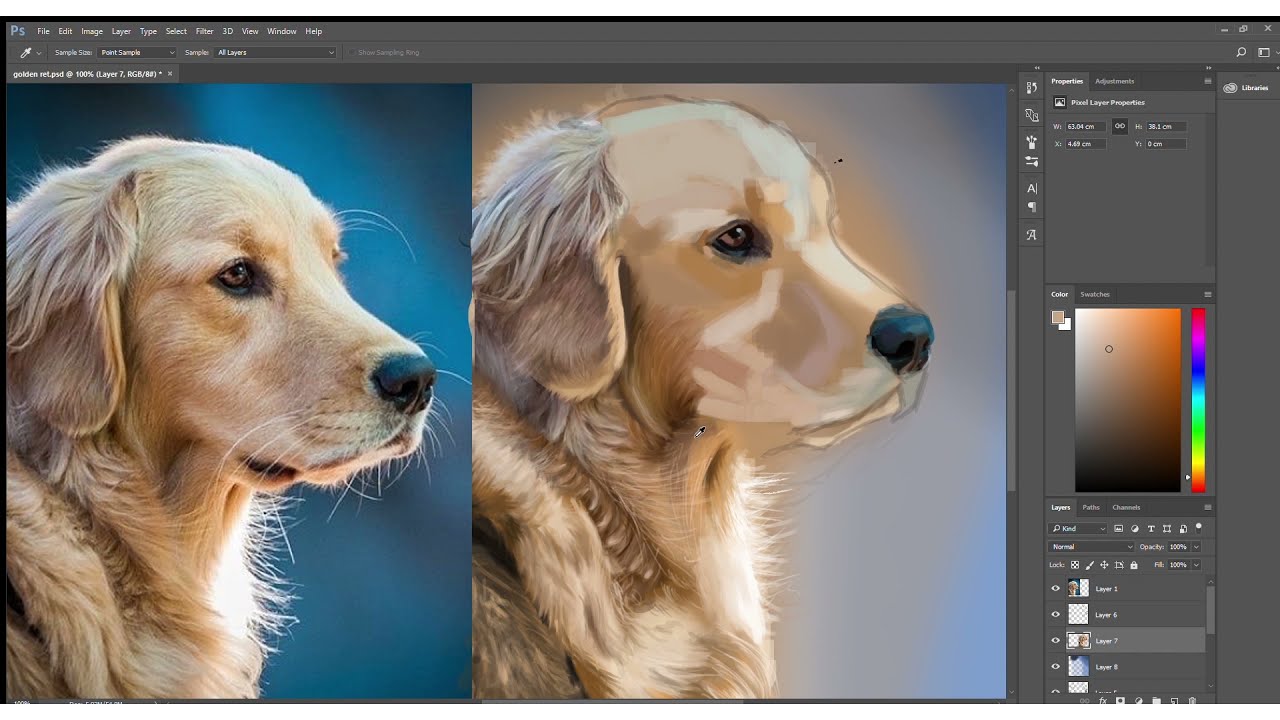 Digital painting Dog