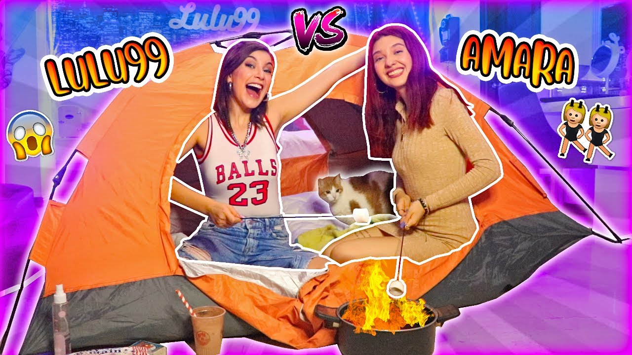 ACAMPANDO EN MI CUARTO CON AMARA! + Historias Paranormales  - Lulu99