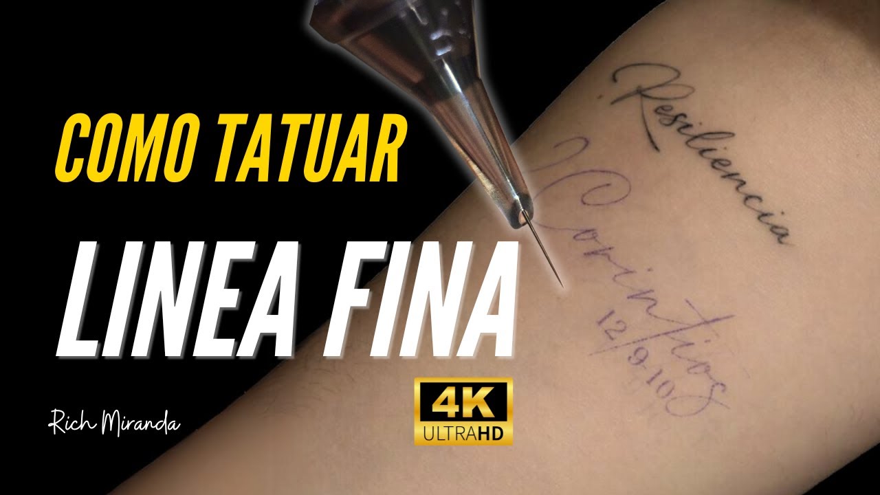 Como hacer TATUAJES de LINEA FINA 4K / TATTOO FINE LINE  Aprende a Tatuar Gratis