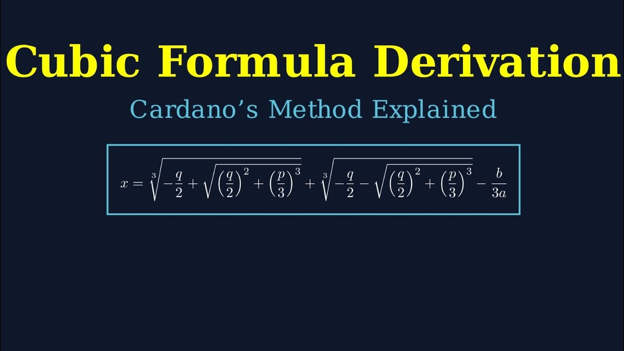 Cubic Formula Derivation Step by Step | Cardano’s Method Explained Visually