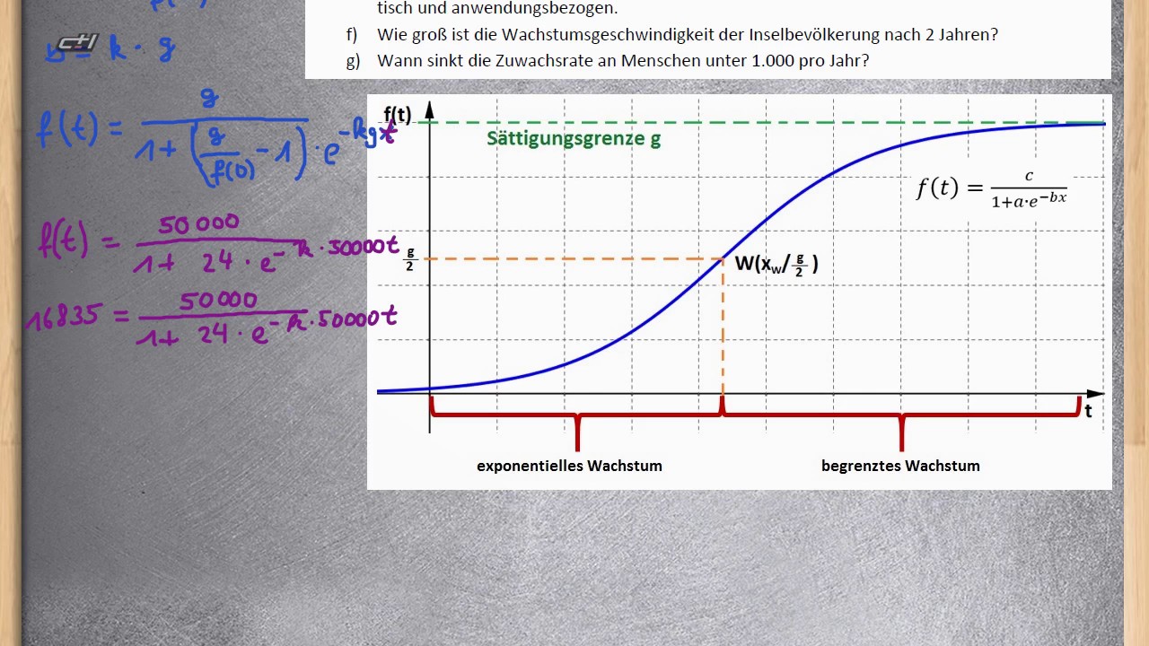 Logistisches Wachstum || Exponentialfunktion  ★  Übung 2 komplett