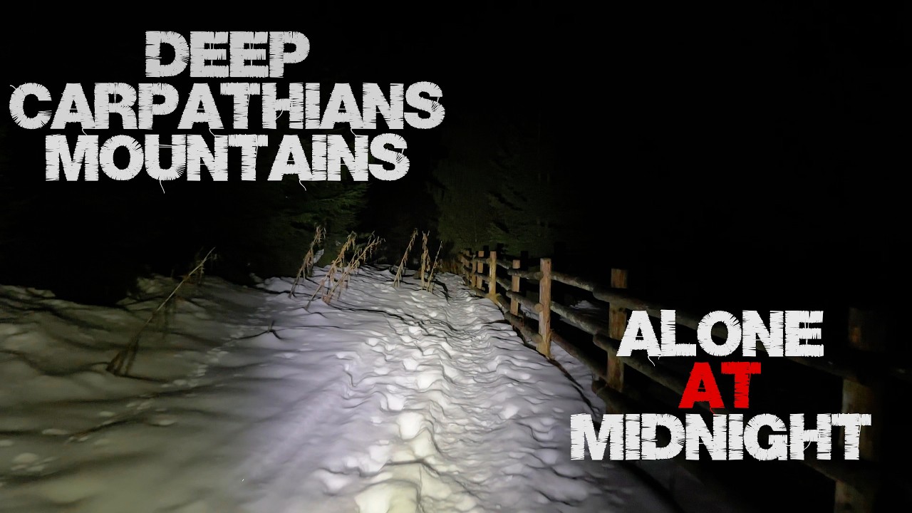 Walking Alone at Midnight in Carpathians Montains | Night Walking