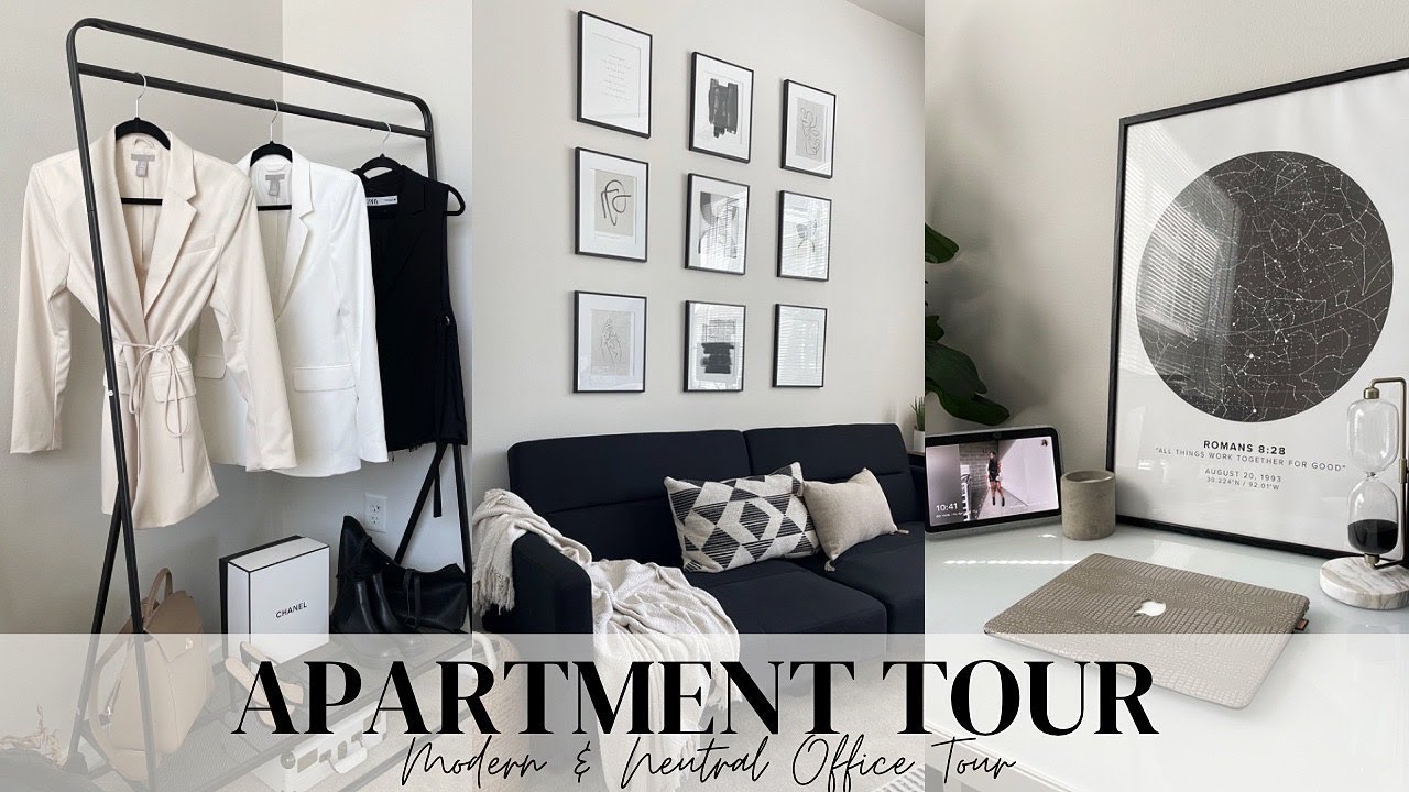 APARTMENT TOUR | MODERN & NEUTRAL AESTHETICS | HOME OFFICE TOUR | GALLERY WALL 2023