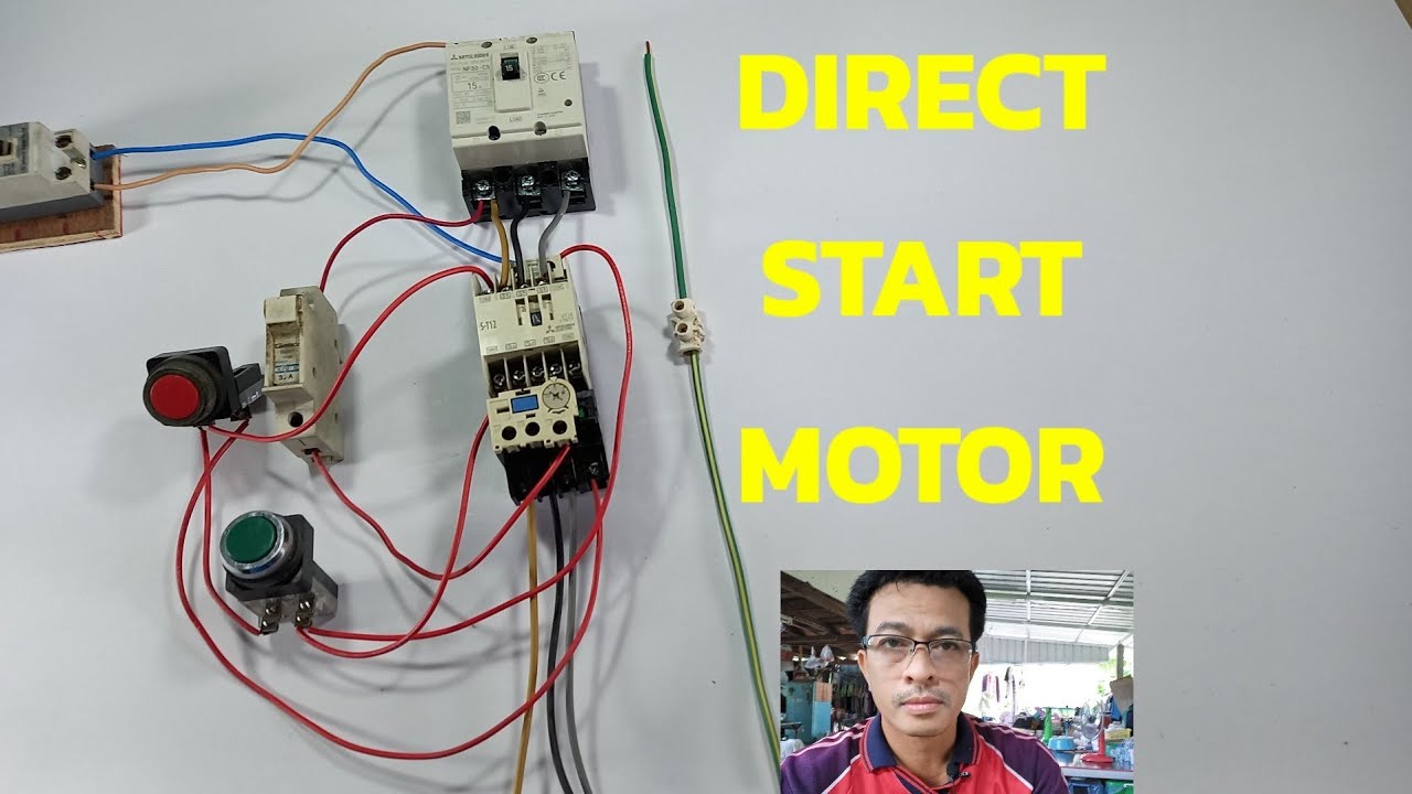 DIRECT START MOTOR #การต่อวงจรควบคุมมอเตอร์3เฟส #แมคเนติกCoil220vac #เข้าสายวงจรกำลัง #diybychat