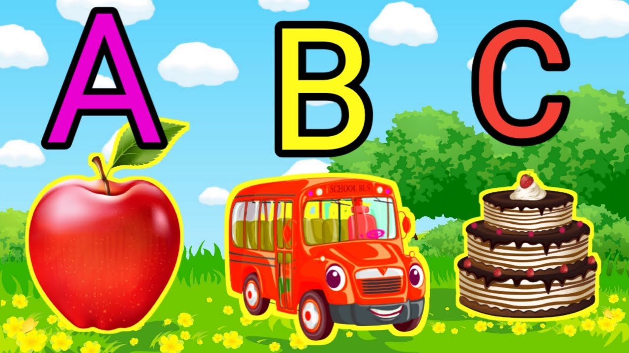A for apple, B for banana, C for Cake, abcd phonics song, English alphabets | Nursery Rhymes song.