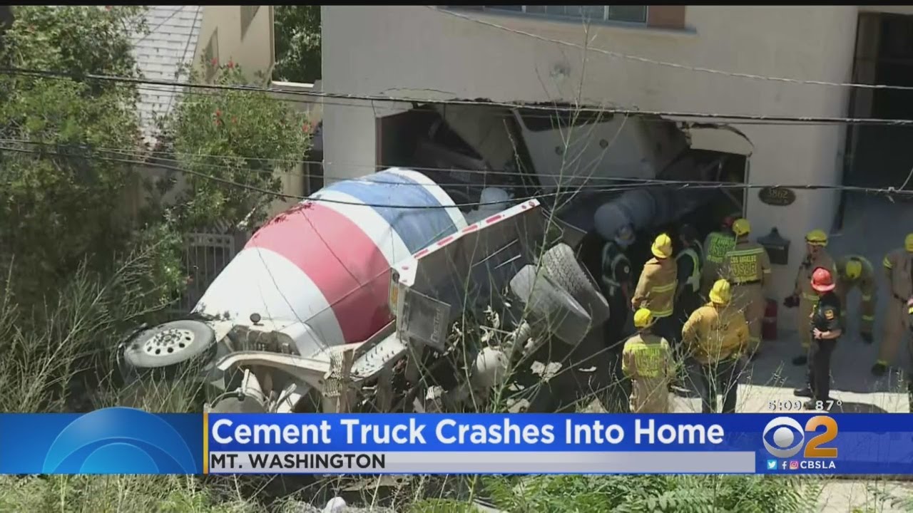 Concrete Truck Slides Down A Hill And Slams Into Mount Washington Home