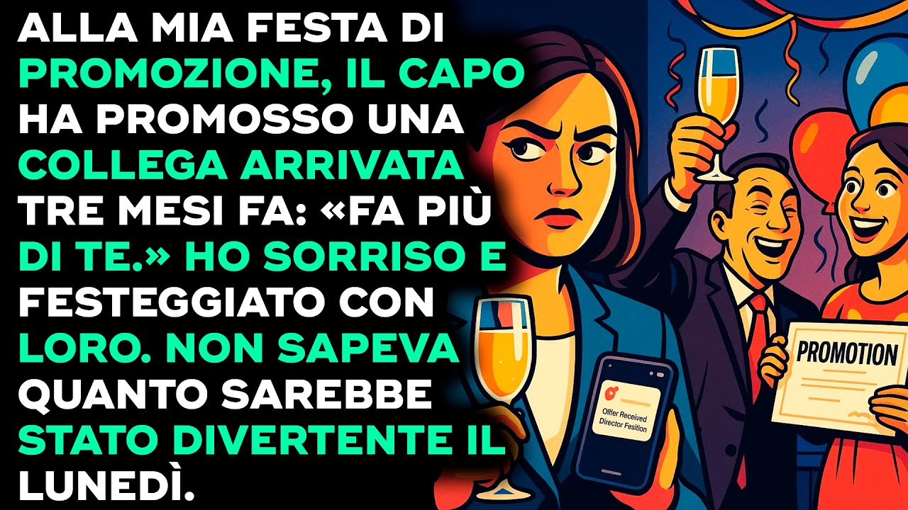 Alla mia festa di promozione, il capo ha promosso il mio nuovo collega. Ho e festeggiato con loro…