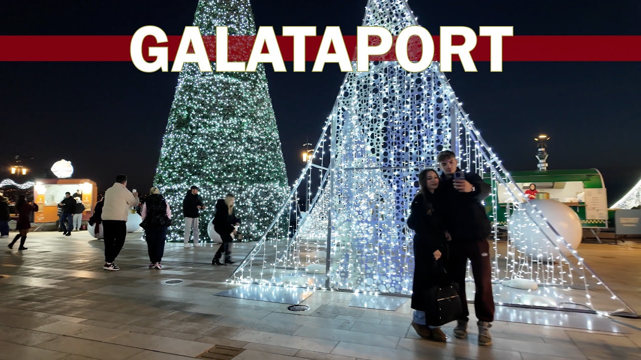 Galataportta yeniyıl ışıl ışıl, muhteşem Boğaz manzarası, İstanbulun en &ccedil;ok fotoğraf &ccedil;ekilen noktası