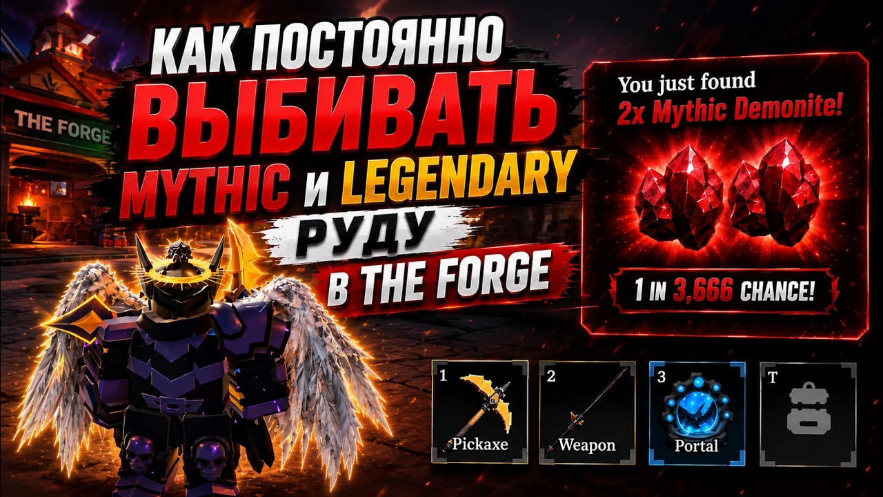 КАК ВСЕГДА ДОБЫВАТЬ МИФИЧЕСКИЕ И ЛЕГЕНДАРНЫЕ РУДЫ В THE FORGE