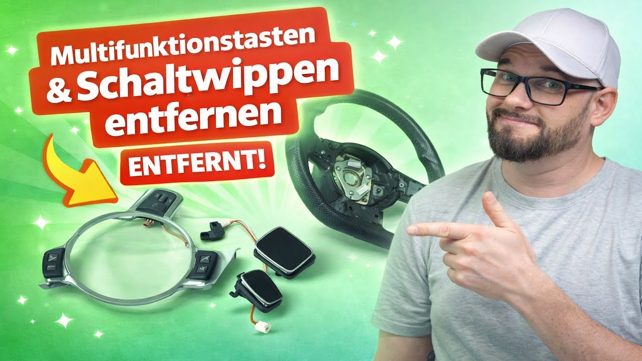 Multifunktionstasten Symbol und Schaltwippen entfernen VAG Lenkrad