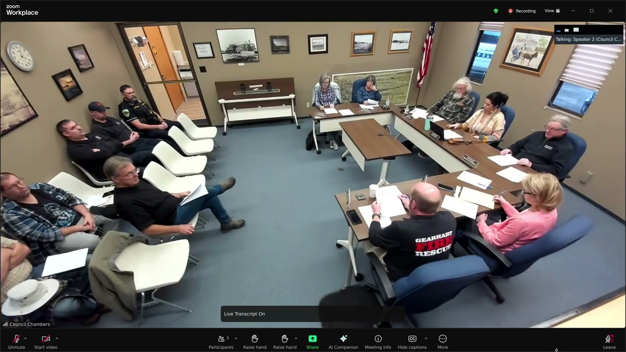 January 13, 2026 Gearhart city council worksession