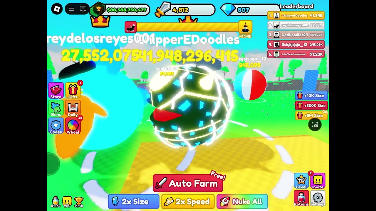 Going for a PR on Ball Eating Simulator of 42.22B with help from @ChunkaMunkaMunkPlayz  pt 4/4
