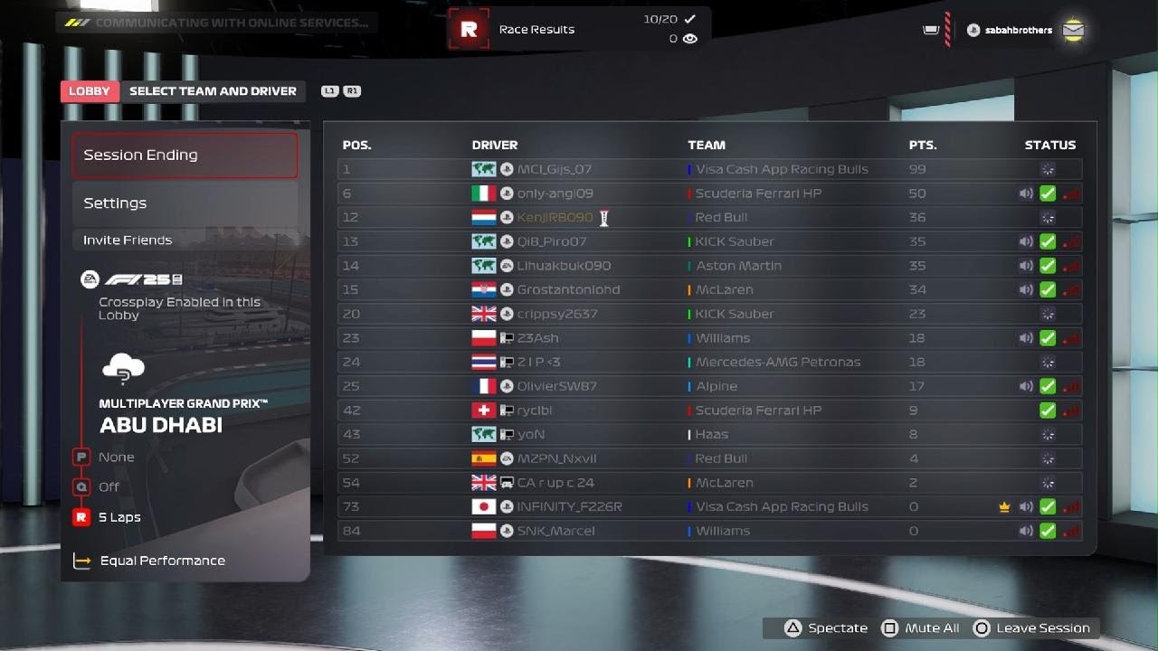 F1 25 crazy Abu Dhabi wet race