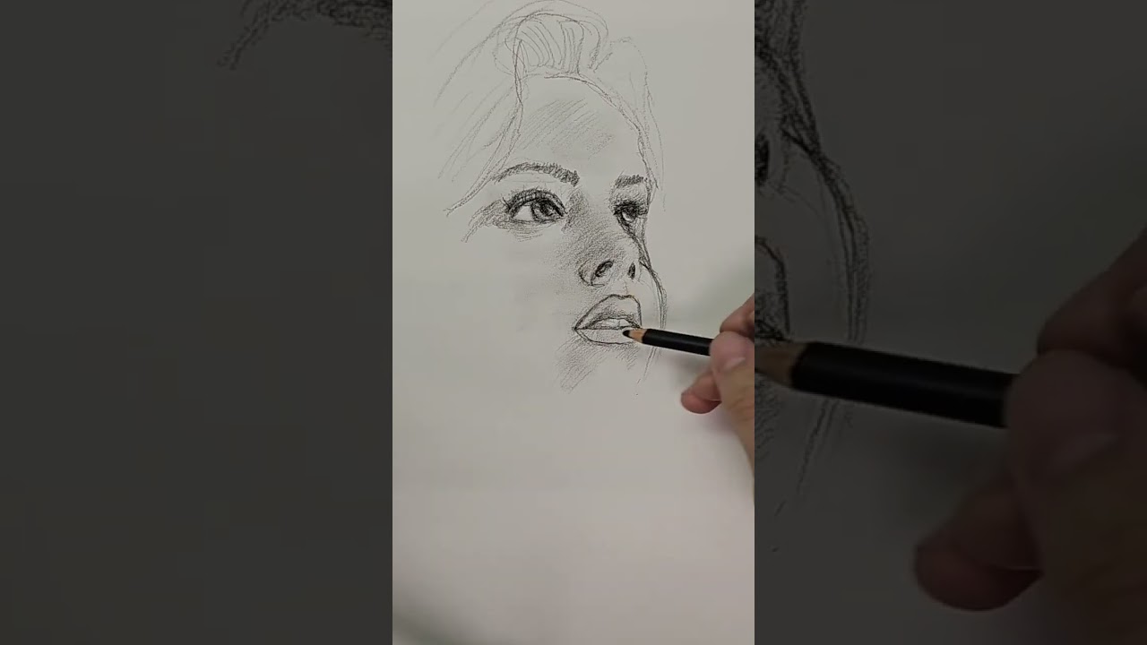 Drawing practice! I'm drawing a woman's profile using pencil ✏️ 