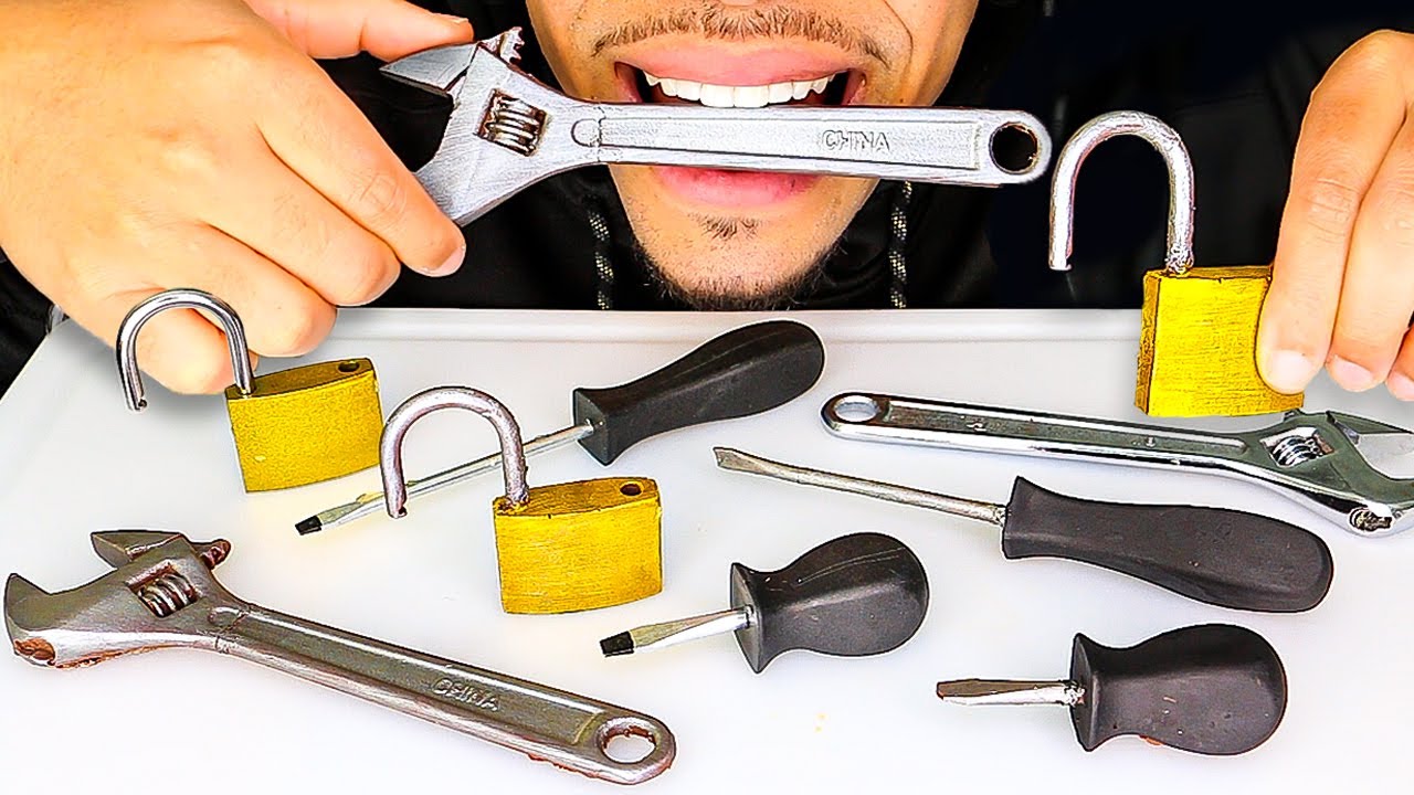 ASMR EDIBLE TOOLS JERRY REAL MOUTH EATING SOUNDS NO TALKING *CHOCOLATE FOOD TOOLS*