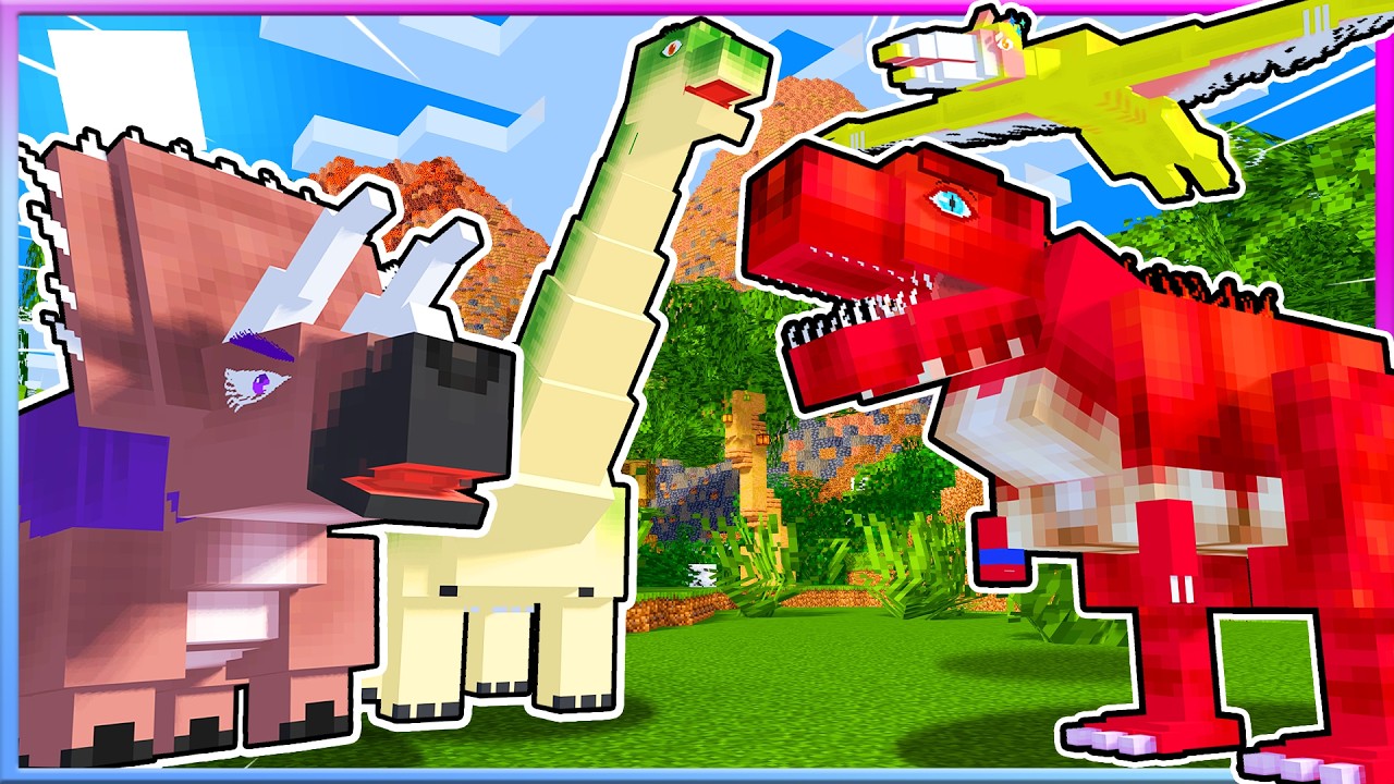 恐竜だらけの世界で自分がどんどん『ティラノサウルス』になる？！ジュラシックなマインクラフト🦕🦖【まいくら・Minecraft】よろずや🍭