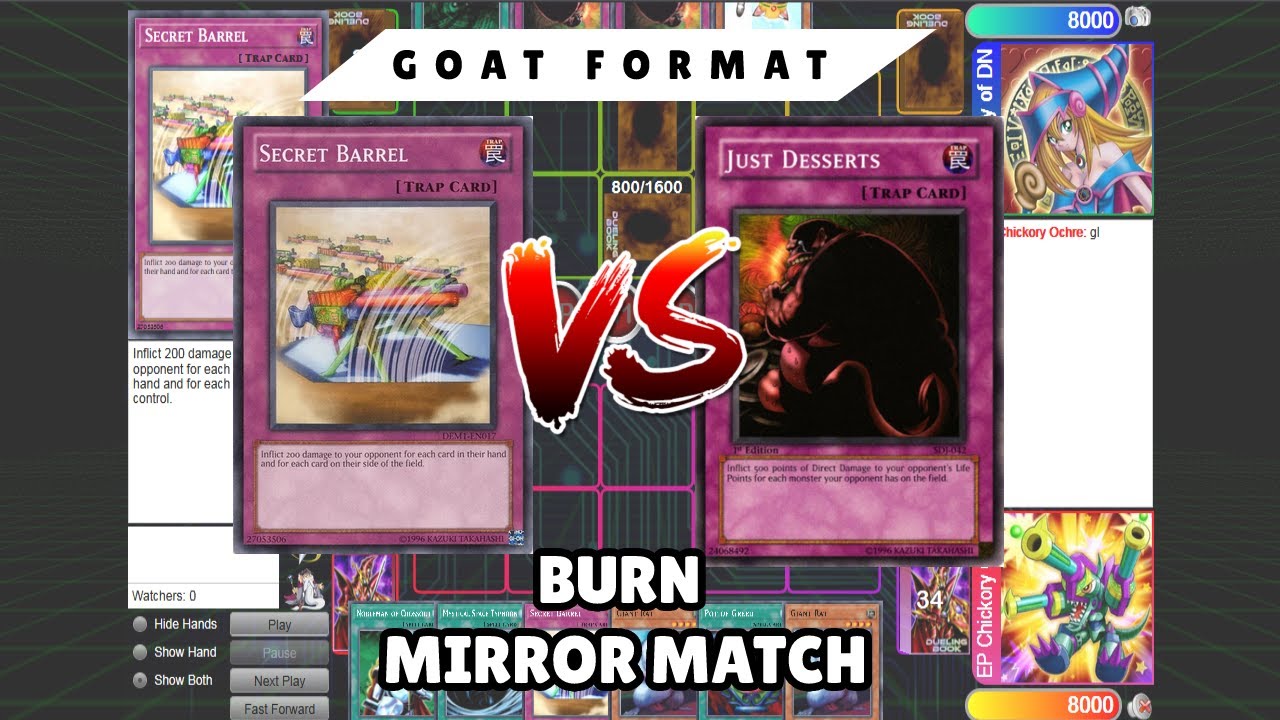 DuelingBook Highlight: Burn Mirror Match Goat Format, Burn dominated High Rated Goat