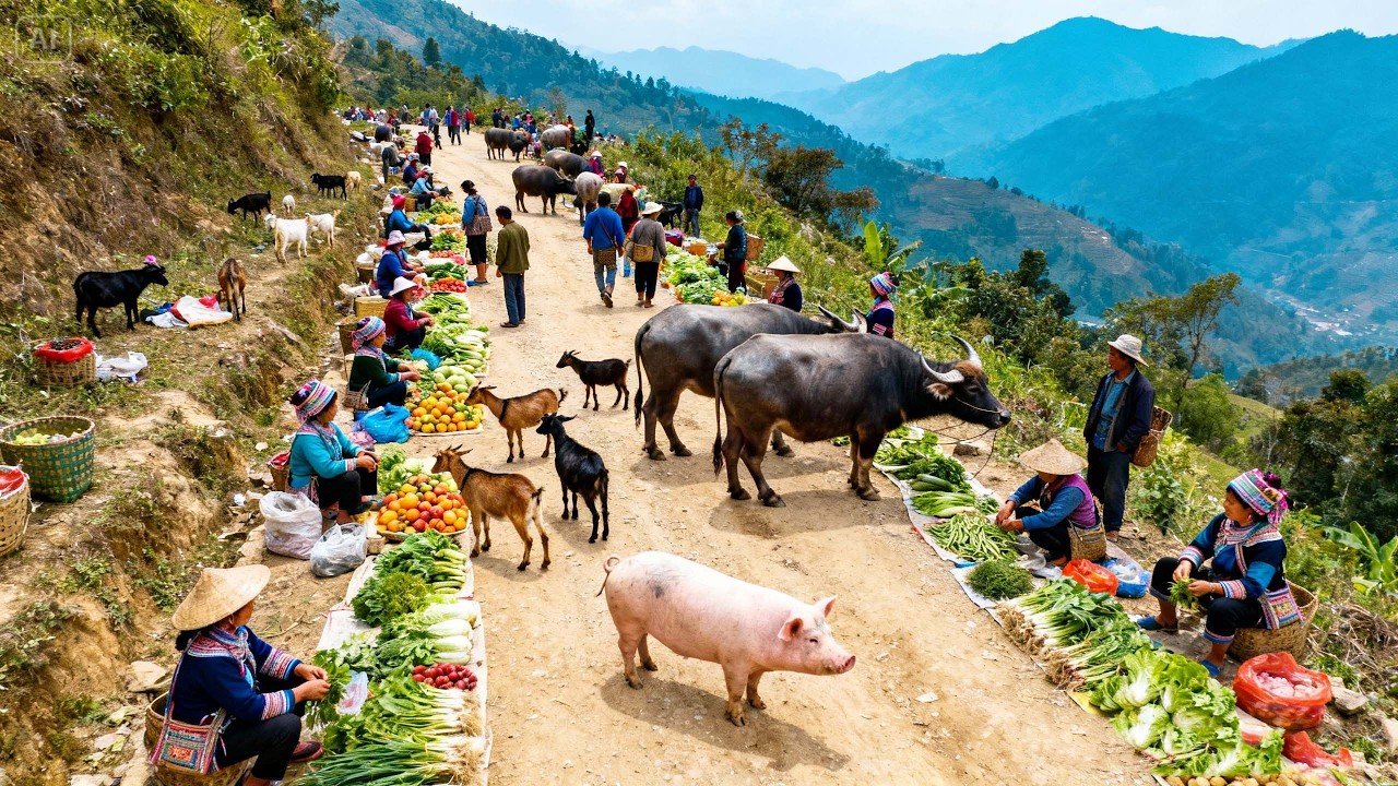 Markets of the Thu Lao and Nung people in the border region of North Vietnam.