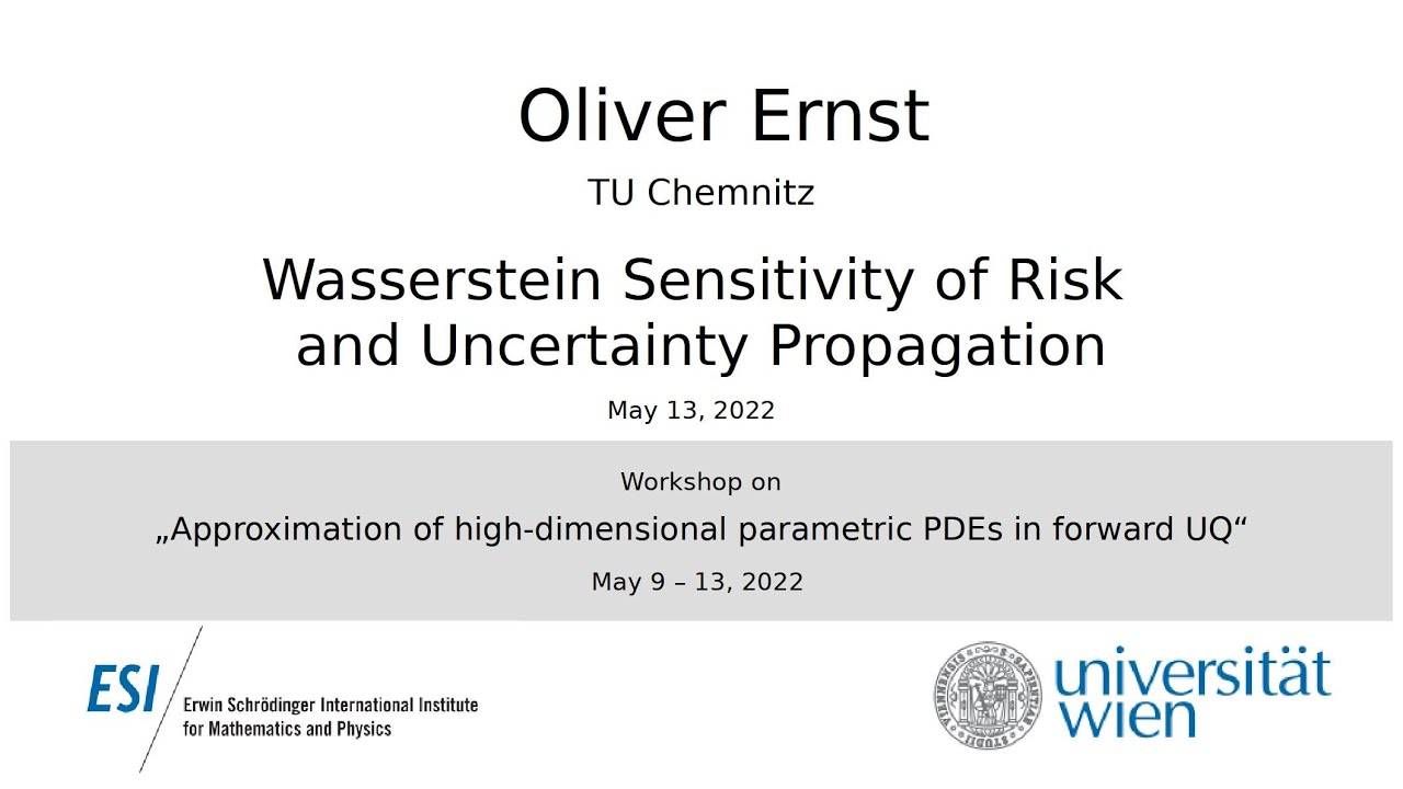 Oliver Ernst - Wasserstein Sensitivity of Risk and Uncertainty Propagation