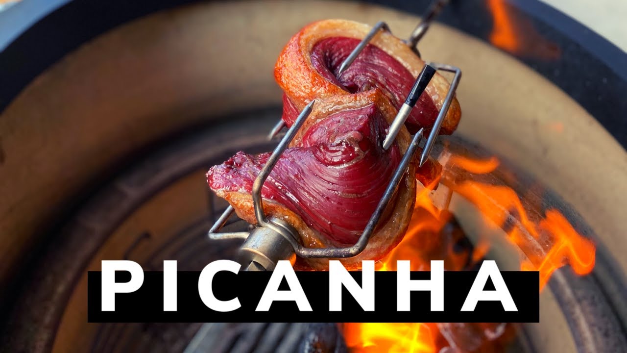 JoeTisserie Picanha Steak on the Kamado Joe. How to cook Picanha (Spit-roasted top sirloin) | SDBBQ