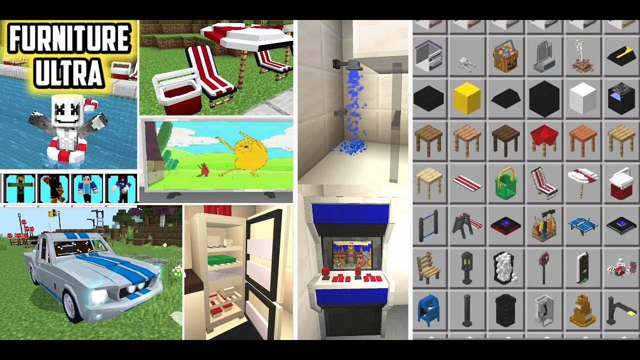 Furnicraft MOD 3D ultra para Minecraft pe 1.17 Oficial Furniture Addon Minecraft Bedrock 1.17