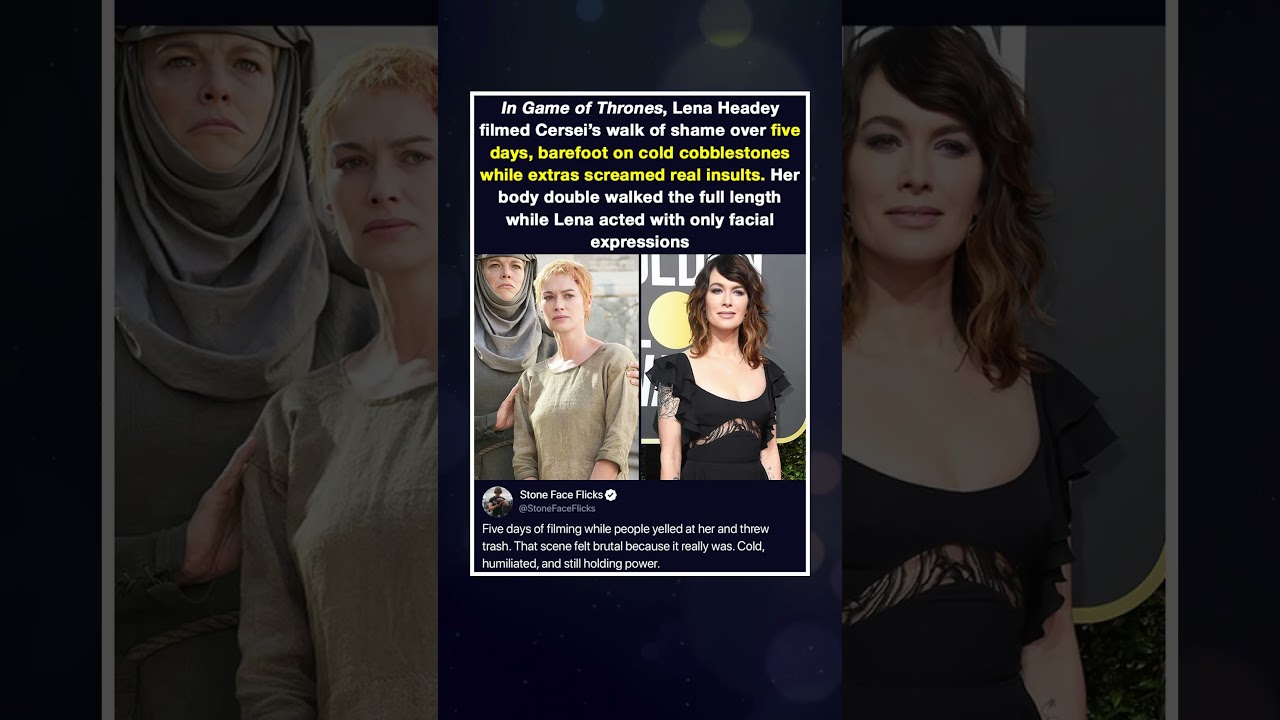 In Game of Thrones, Lena Headey filmed Cersei's walk of shame over five days, barefoot on cold