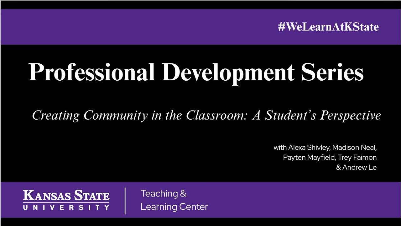 (Full video) Creating Community in the Classroom: A Student's Perspective