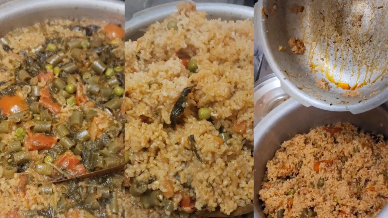 குக்கர்ல அடிபிடிக்காமல் 1/2 கிலோ வெஜிடபிள் பிரியாணி #பிரியாணி #biryani #வெஜிடபிள் 