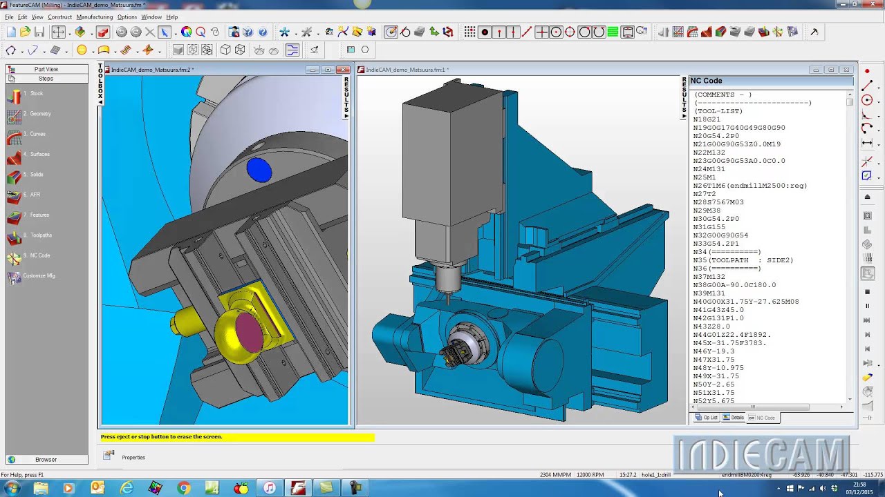 FeatureCAM - Matsuura - MX-520 - 5 Axis Machining Centre