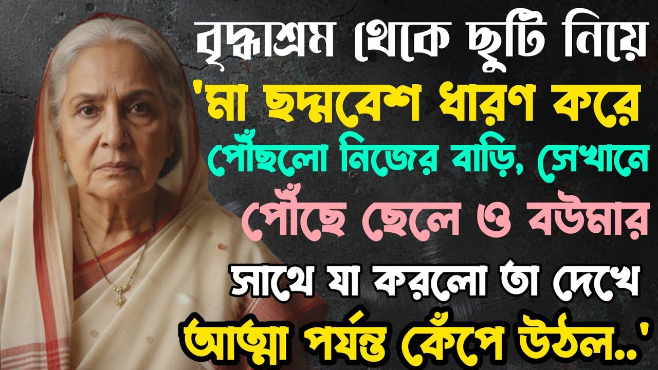 মা বৃদ্ধাশ্রম থেকে ছুটি নিয়ে ছদ্মবেশ ধারণ করে পৌঁছল নিজের বাড়ি, তারপর ছেলে বউমার সাথে যা করল তা..?