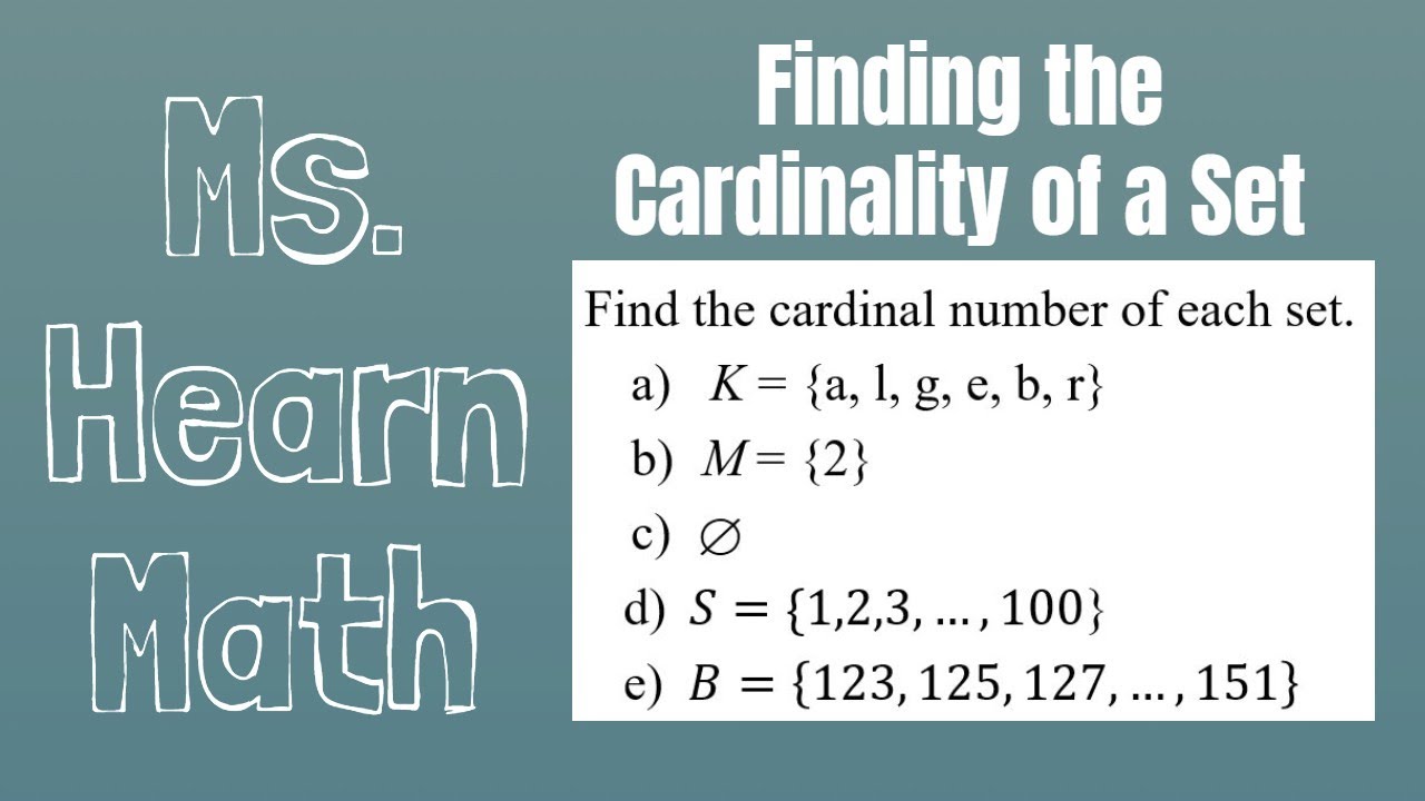 Set Theory Chapter: Finding Cardinalities of Sets
