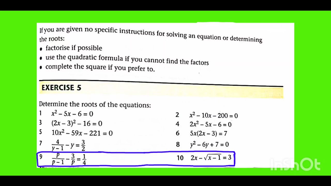 Quadratic equations |P3