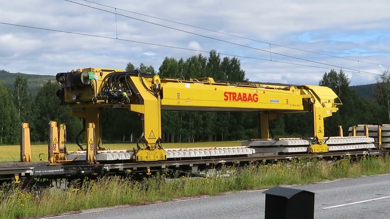 Norra Ådalsbanan räls och slipersbyte Kärvsta 7Augusti22