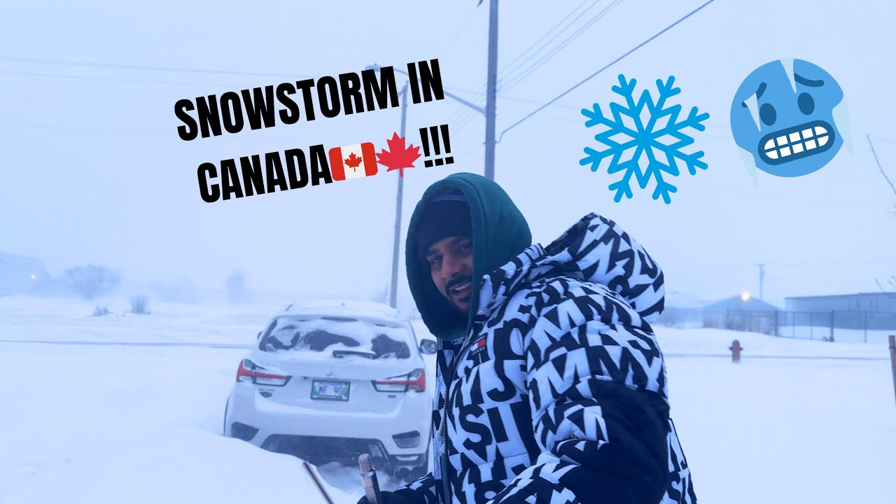 Crazy Snowstorm in Canada!! Car got stuck!! VLOG !