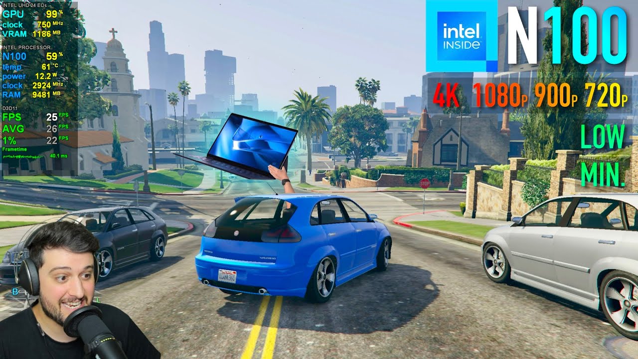Intel N100 + UHD Graphics в GTA 5 — могло быть и хуже…